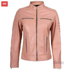 Shell Bb Racer Jackets & Coats | Real Lambskin Leather Jacket Cafe Racer Style With ...